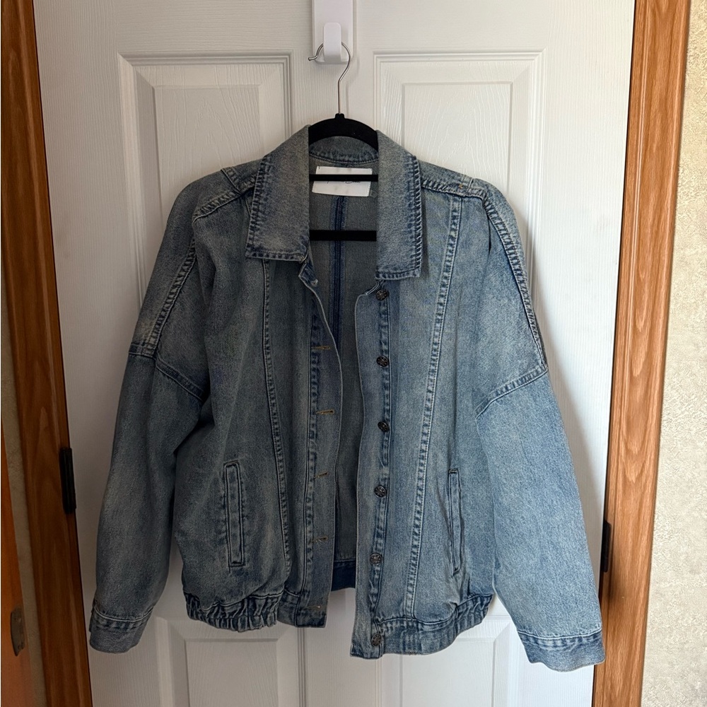 Mustard Seed Denim Bomber Jacket - Picture 2 of 8